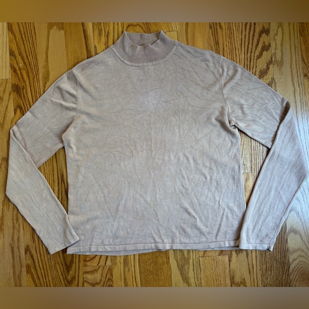 Lisa International Women’s Beige Sweater Turtleneck Long Sleeve. Size: Large